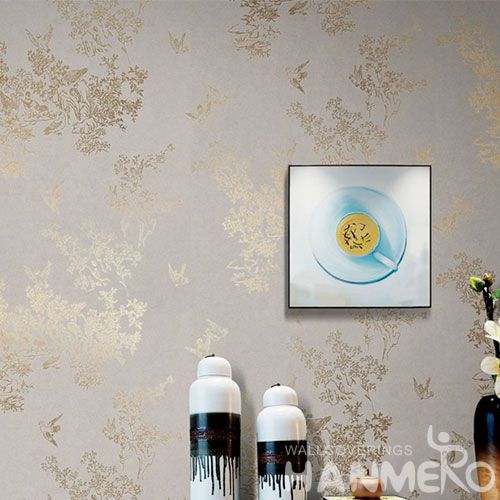 HANMERO High-end Eco-friendly Gloden Bronzing Wallpaper Natural Material Modern Style from China with Unique Technology