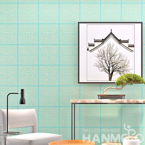 HANMERO Manufacture Wall Decoration Living Room Bathroom Light Blue Bronzing Wallpaper On Sale with Good Quality