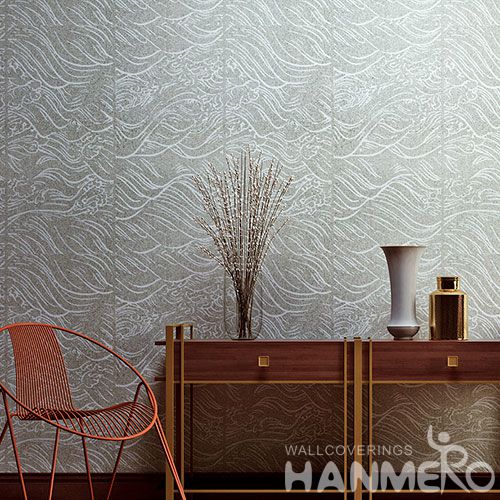 HANMERO 0.53 * 10M / Roll Luxury Special Design Natural Plant Fiber Particle Wallpaper for Room Wall Decoration with Unique Technology