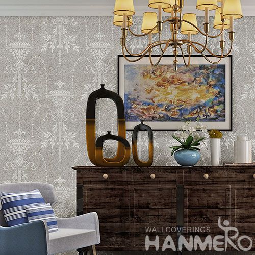 HANMERO Removable Eco-friendly 0.53 * 10M / Roll Natural Plant Fiber Wallpaper with Beautiful Patterns for Interior Home Decoration