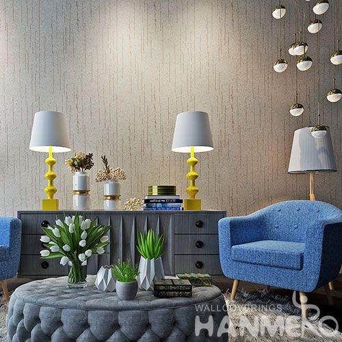 HANMERO Decorative Nature Sense Plant Fiber Particle Wallpaper For Living Room Bedroom Wallcovering Vendor from China