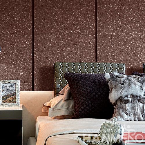 HANMERO 0.53 * 10M / Roll Wallcovering Factory from China Restaurant Kitchen Wall Decor Natural Plant Fiber Particle Wallpaper Exporter