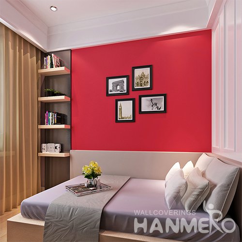 HANMERO Matte Red Solid Color Peel and Stick Wallpaper