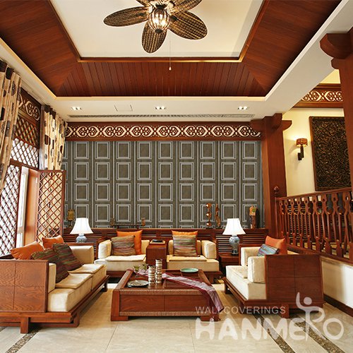 HANMERO 3D Modern Embossing PVC Wallpaper Brown Home Decor