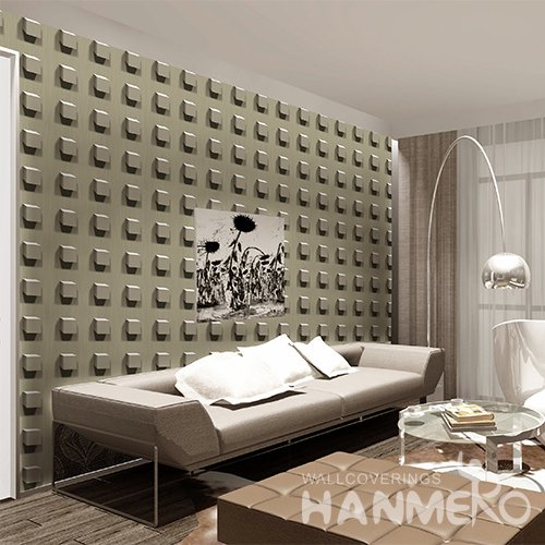 HANMERO 3D Modern Embossing PVC Wallpaper Green Home Decor