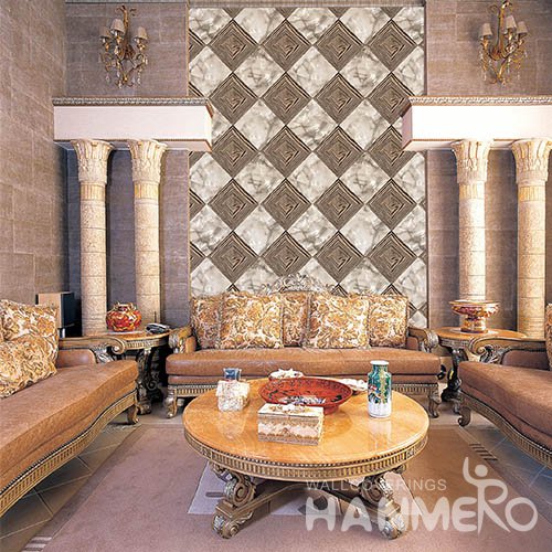 HANMERO 3D European Embossing PVC Wallpaper 20.86 393inches Yellow Home Decor
