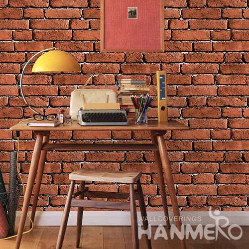 HANMERO 3D Rural Embossing PVC Wallpaper Red Home Decor