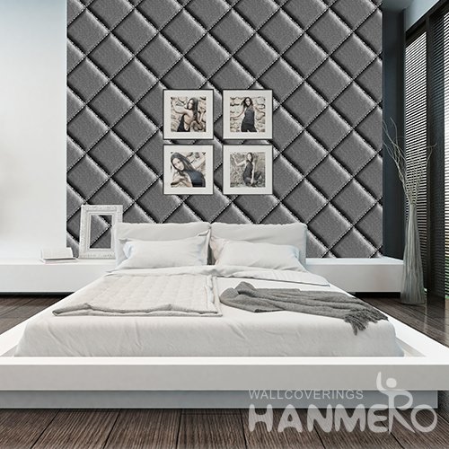 HANMERO 3D Modern Embossing PVC Wallpaper Black Home Decor