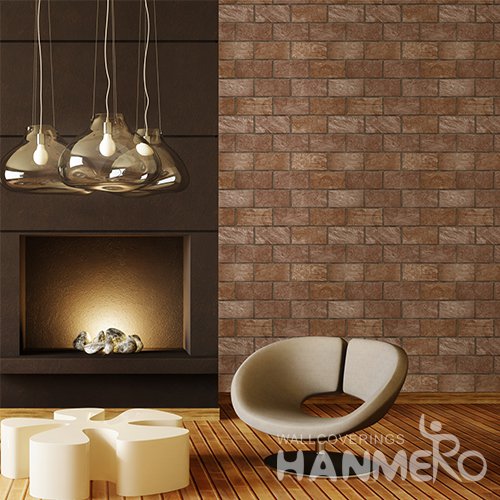 HANMERO 3D Rural Embossing PVC Wallpaper Brown Home Decor