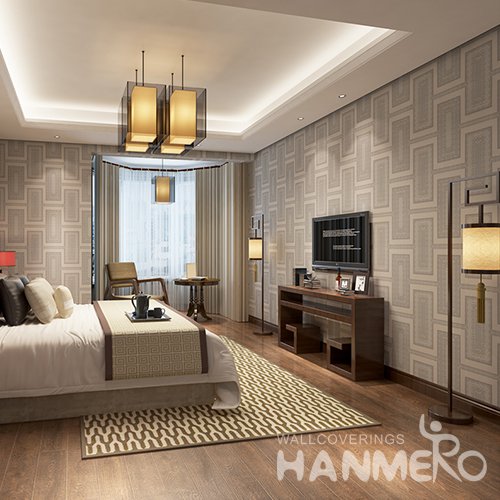 HANMERO 3D Modern Deep Embossed PVC Wallpaper Gray Home Decor
