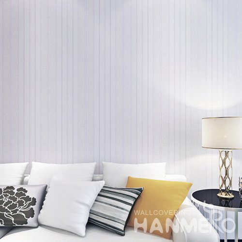 HANMERO Purple Stripe Line PVC Embossed Bedroom/Living Room Wallpaper