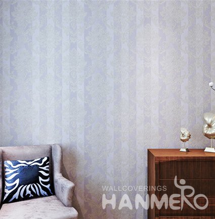HANMERO Vinyl Light Purple Floral Embossed Home Decorative Wallpaper