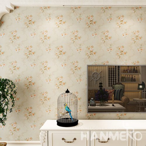 HANMERO Beautiful Embossed Decorative PVC Floral Bedding Room Wallpaper