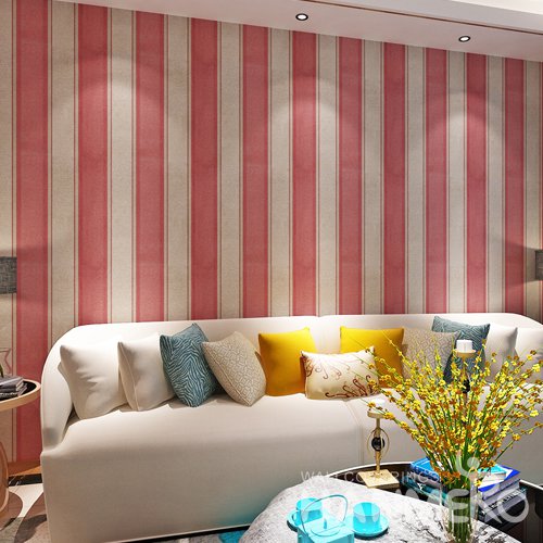 HANMERO Red And Gold Shiny PVC Embossed Home Wallpaper