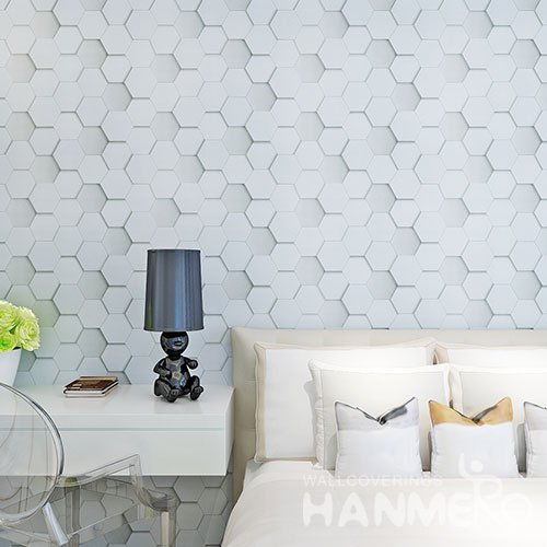 HANMERO Modern 3D Geometric Vinyl Coated Embossed Wallpaper For Room