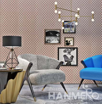 HANMERO Geometric 3D Wave Pattern Brown Wall Decoration PVC Wallpaper