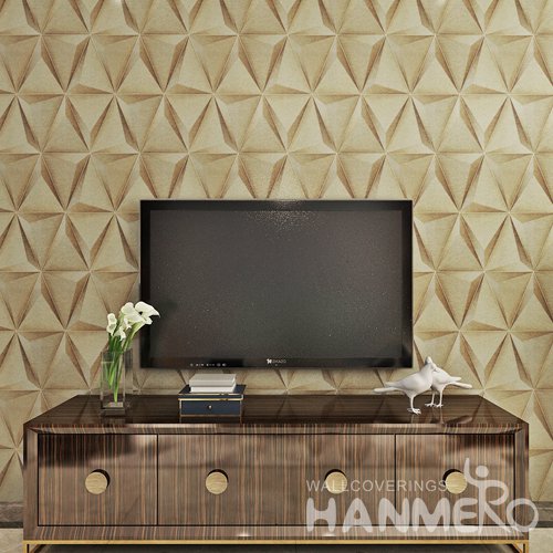HANMERO Modern Geometric 3D Club PVC Embossed Wallpaper