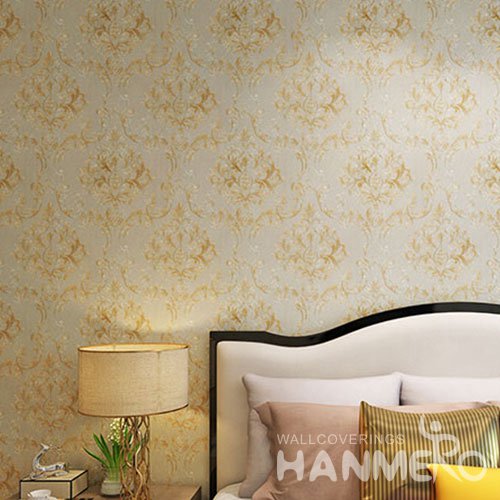 HANMERO Luxury Elegant Big Flowers PVC Embossed Eco friendly European Wallpaper