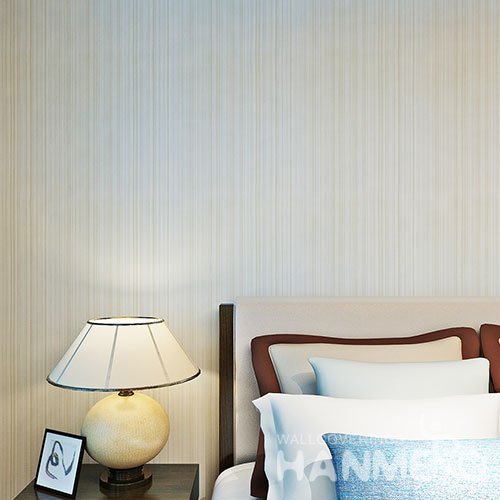HANMERO Beige Color Thin Stripes Modern PVC Embossed Home Wallpaper