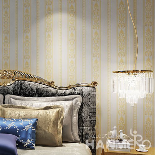 HANMERO SGS Assurance PVC European Stripe Embossed Living Room Wallpaper