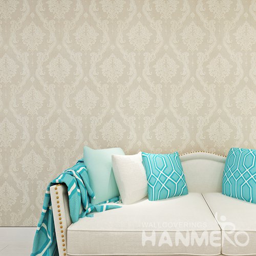 HANMERO European Gold Brown EMbossed Flower Strippable Wallpaper