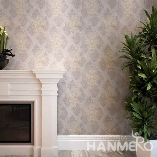 HANMERO Deep Brown Floral PVC European Waterproof Embossed Wallpaper