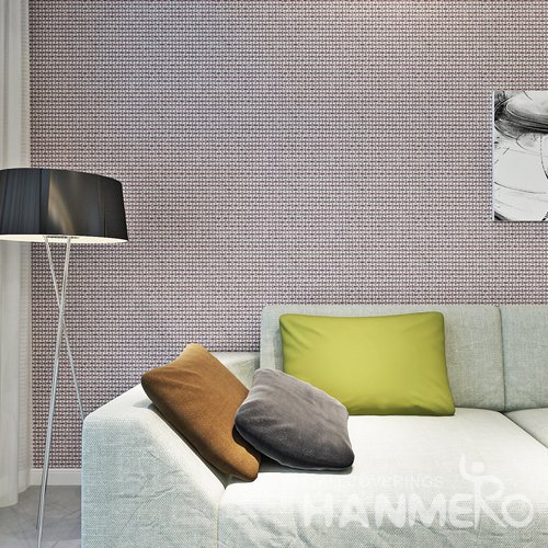 HANMERO Geometric Deep Brown Modern Durable PVC Bedroom Wallpaper