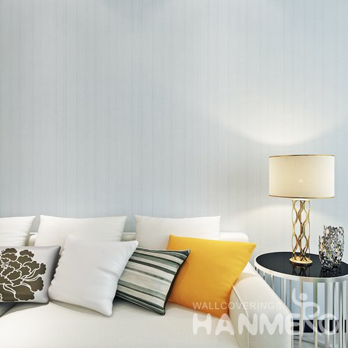 HANMERO Light Blue Plain Color Modern Simple PVC Remoavble Wallpaper For Living Room