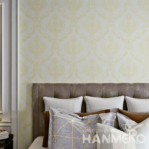 HANMERO High Quality PVC European Embossed Bedroom Gold Color Wallpaper
