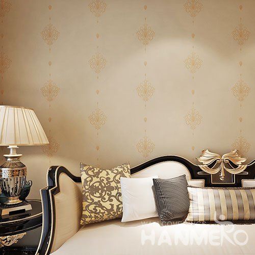 HANMERO Simple European Floral Embossed Gold PVC Wallpaper For Wall