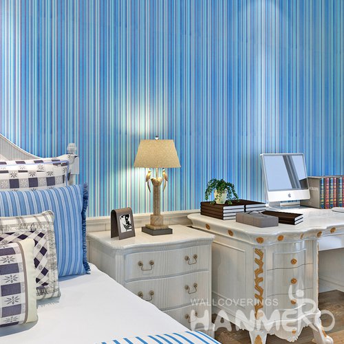 HANMERO Modern Stripe Blue Peel and Stick Wall paper Removable Stickers