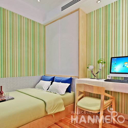 HANMERO Modern Stripes Green Peel and Stick Wall paper Removable Stickers