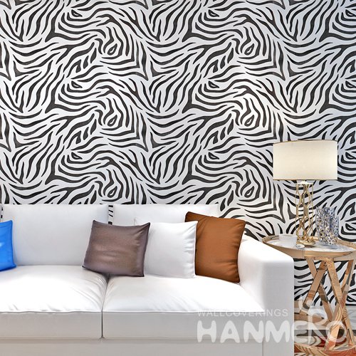HANMERO Modern Stripe White And Black Peel and Stick Wall paper Removable Stickers