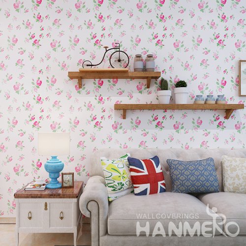 HANMERO Rural Flowers White Peel and Stick Wall paper Removable Stickers