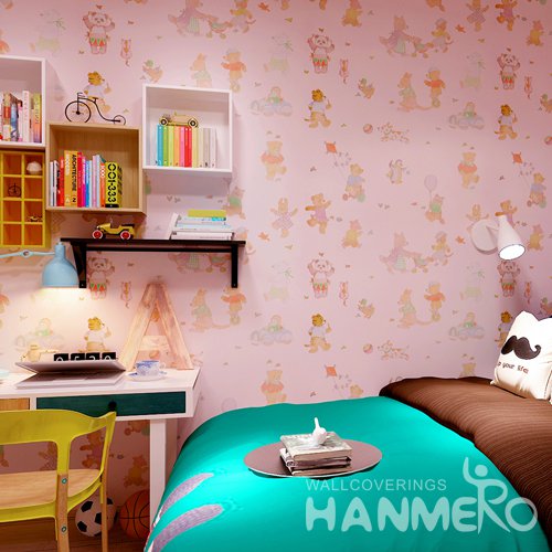 HANMERO Modern Cartoon Pink Peel and Stick Wall paper Removable Stickers