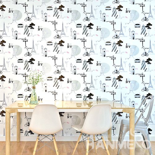 HANMERO Modern White Peel and Stick Wall paper Removable Stickers