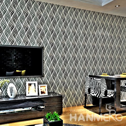 HANMERO Modern Stripe Black Peel and Stick Wall paper Removable Stickers