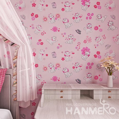 HANMERO Modern Cartoon Pink Peel and Stick Wallpaper Removable Stickers