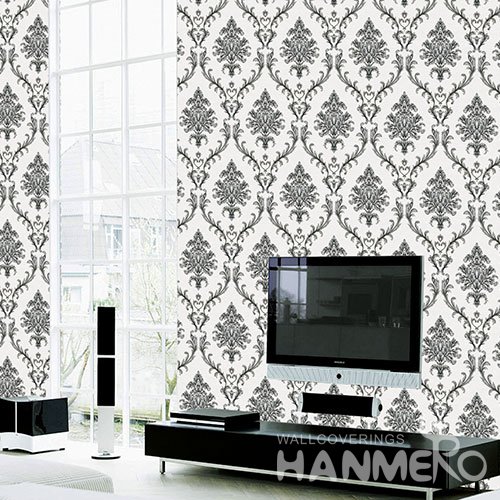 HANMERO Modern White And Gray Embossed Vinyl Wall Paper Murals 0.53*10M/roll Home Decor