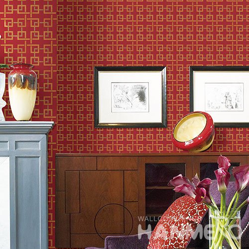 HANMERO Modern Red Embossed Vinyl WallPaper Murals 0.53*10M/roll Home Decor