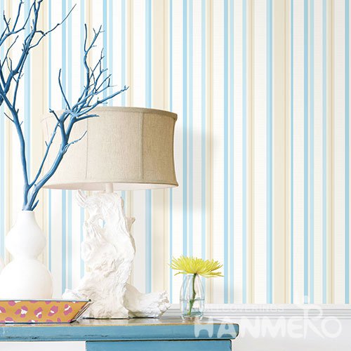 HANMERO Modern White And Blue Embossed Vinyl Wall Paper Murals 0.53*10M/roll Home Decor