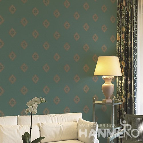 HANMERO European Green Embossed Vinyl Wall Paper Murals 0.53*10M/Roll Home Decor