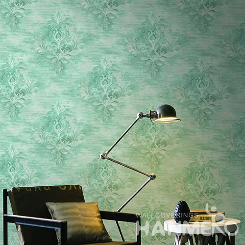 Hanmero European Green Printed Vinyl Wallpaper 0.53*10M/Roll For Room Decoration