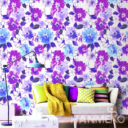 Hanmero Country Floral Printed Vinyl Wallpaper 0.53*10M/Roll For Room Decoration