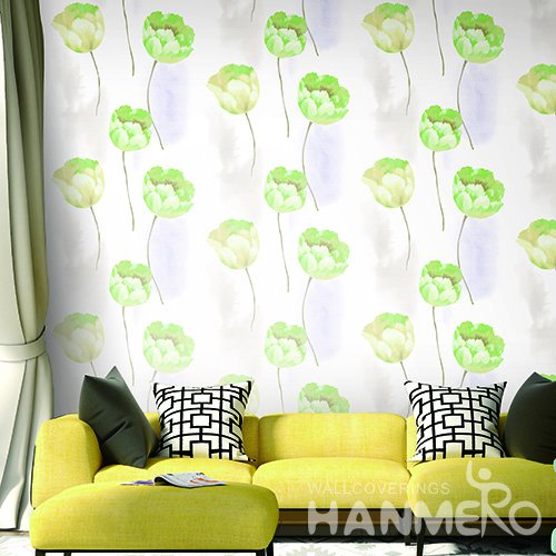 Hanmero Pastoral Floral Printed Vinyl Wallpaper 0.53*10M/Roll For Room Decoration