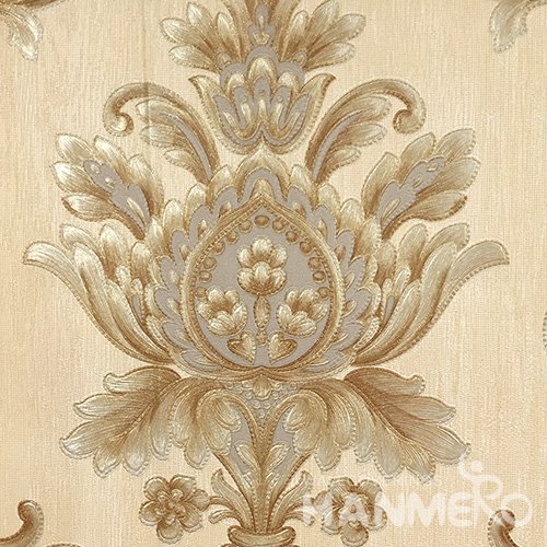 Hanmero Home Decoration Gold Floral European Vinyl Embossed Wallpaper 0.53*10M/Roll