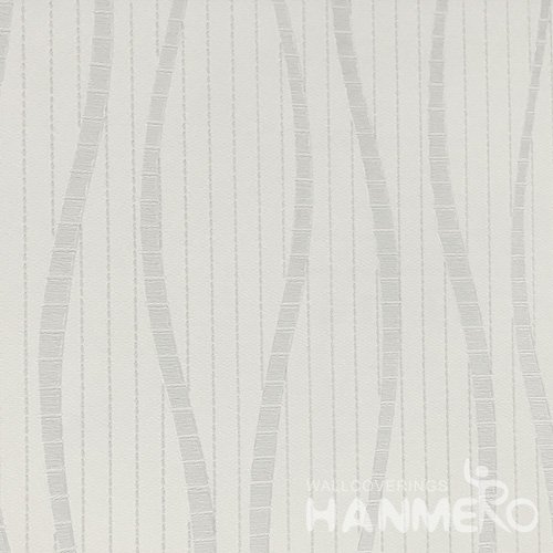 Hanmero Home Decoration Grey Geometric Curve Modern Vinyl Embossed Wallpaper 0.53*10M/Roll