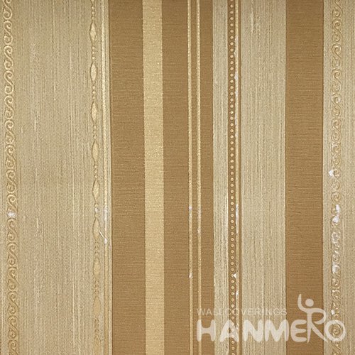 Hanmero Home Decoration Brown Stripes Modern Vinyl Embossed Wallpaper 0.53*10M/Roll
