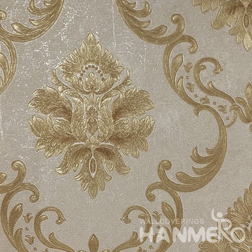 Hanmero Home Decoration Brown Flowers European Vinyl Embossed Wallpaper 0.53*10M/Roll
