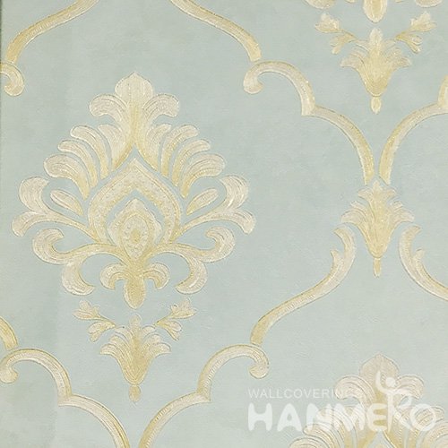 Hanmero Home Decoration Green Floral European Vinyl Embossed Wallpaper 0.53*10M/Roll